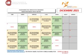 Oficina de Consumo – Calendario diciembre 2021.