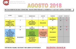 Oficina de Consumo – calendario agosto 2018