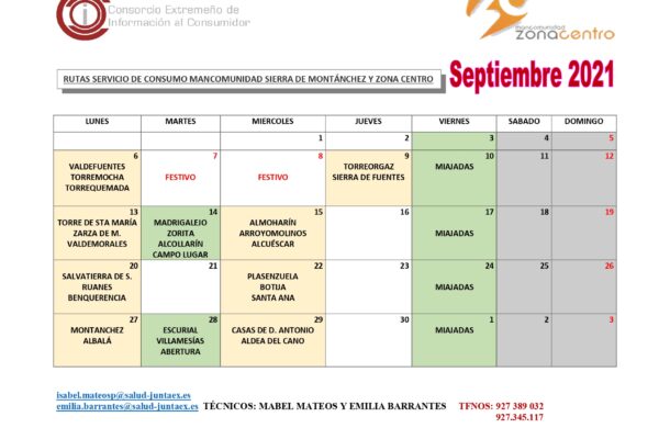 Calendario Rutas