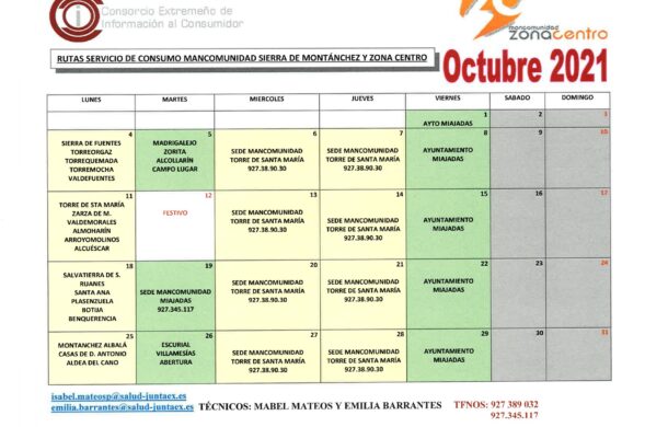 Rutas octubre 2021